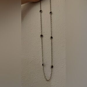 LAGOS sterling silver and faceted black onyx Necklace 36”